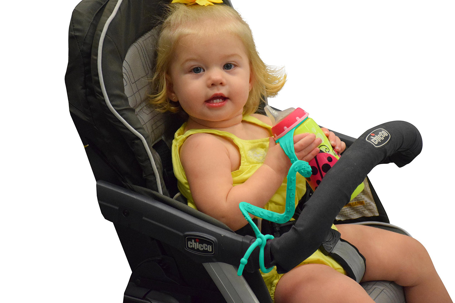 Brilli Baby Cup Catcher Patented Safety Tether Strap, Attach Sippy Cups, Bottles, Pacifiers & More to Stroller, High Chair, Car