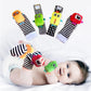 BABY K Foot Finder Socks & Wrist Rattles (Set L) - Newborn Toys for Baby Boy or Girl - Brain Development Infant Toys - Hand and 