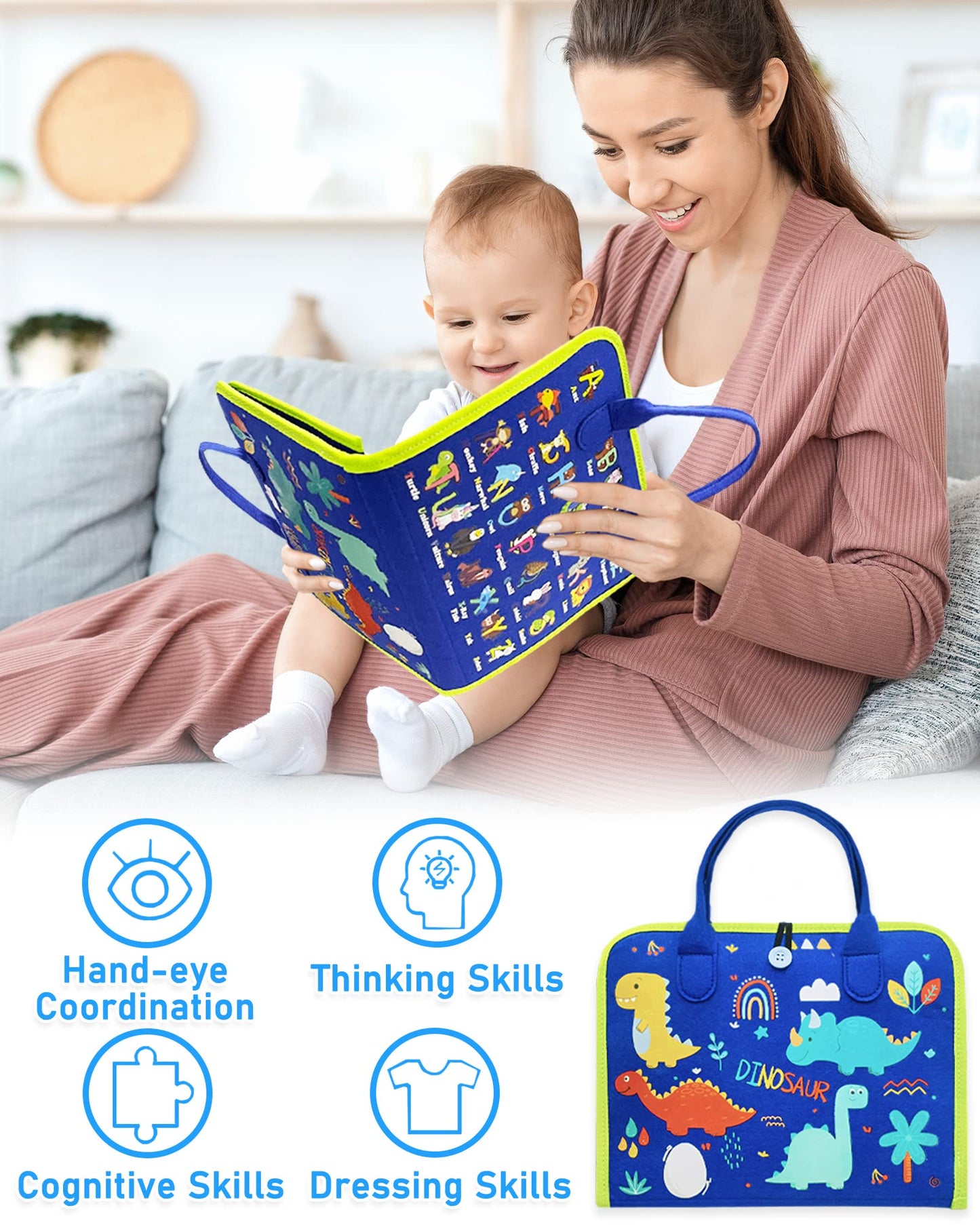 Exorany Busy Board Montessori Toys for Toddler Boys & Girls Birthday Gifts, Sensory Toys for Toddlers, Educational Travel Presch