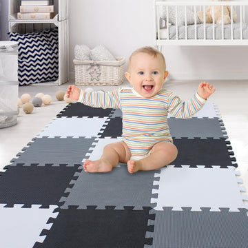 Xmtmmd Soft Non-Toxic Foam Baby Play Mat | Toddler Playmat | Eva Foam Interlocking Tiles For Gym, Nursery, Playroom | 18 Squares