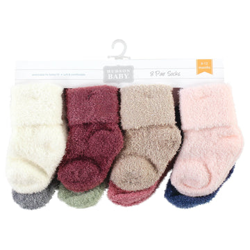 Hudson Baby Unisex Baby Cotton Rich Newborn And Terry Socks, Solid Wild Rose Pink, 6-12 Months