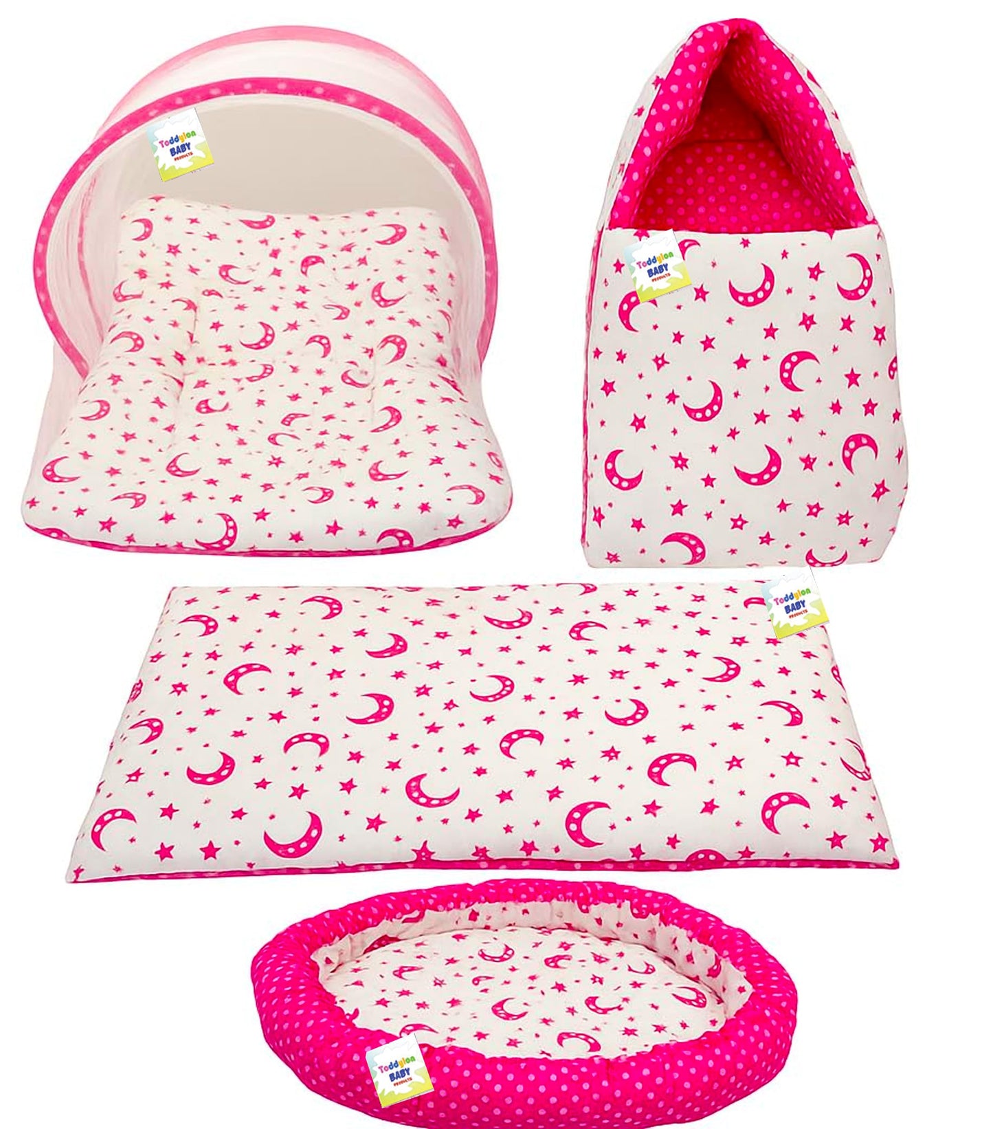 Toddylon New Born Baby Bedding Set (4 Pcs Set) (06 Months)