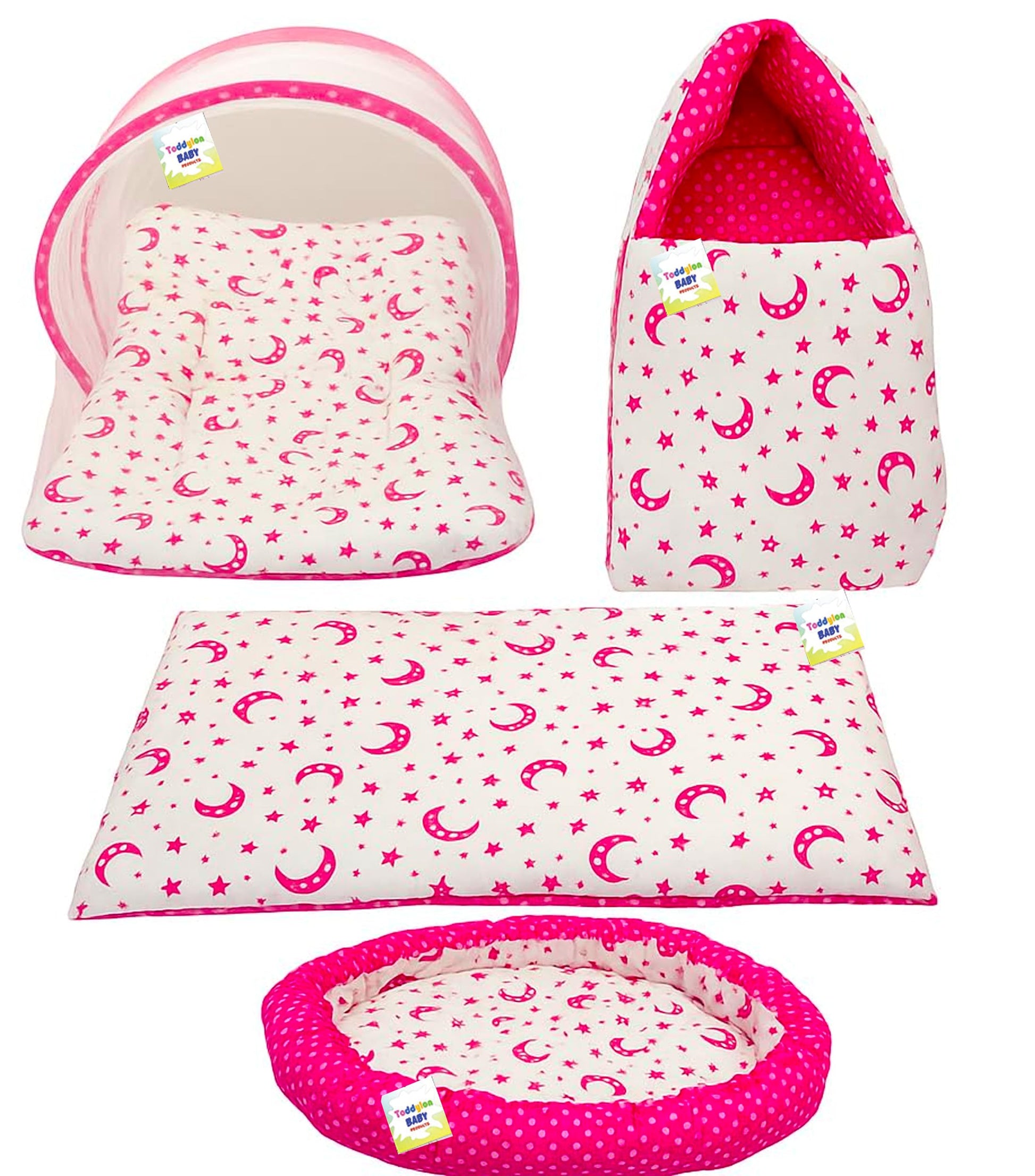 Toddylon New Born Baby Bedding Set (4 Pcs Set) (06 Months)