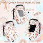 Pea Pod Baby Car Seat Cover Girls, Infant Rainbow Car Seat Covers Canopy For Newborn,2 Layers Windows Of Breathable Mesh/Fabric,