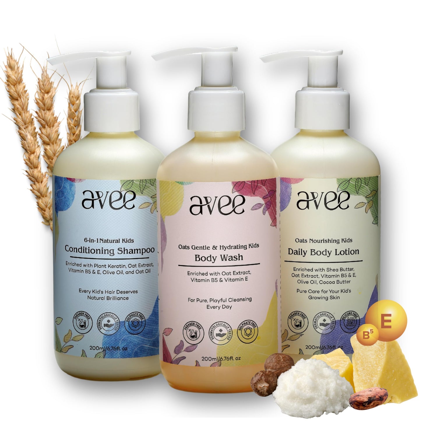 Avee Kids Complete Care For 5 To 12 Years - Shampoo, Wash & Lotion|Combo Kit - Save 10% More|Kids Skincare And Haircare Routine|