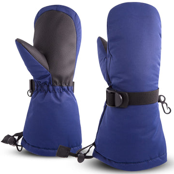 Winter Kids Waterproof Gloves For Boys Girls Snow Ski Toddler Baby Mittens Outdoor For Infant Teens 1-5T (N-Navy, L(4-6T))