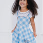 Wizard Of Oz Dorothy Toddler Girls Cosplay Dress Gingham Blue/White 4T