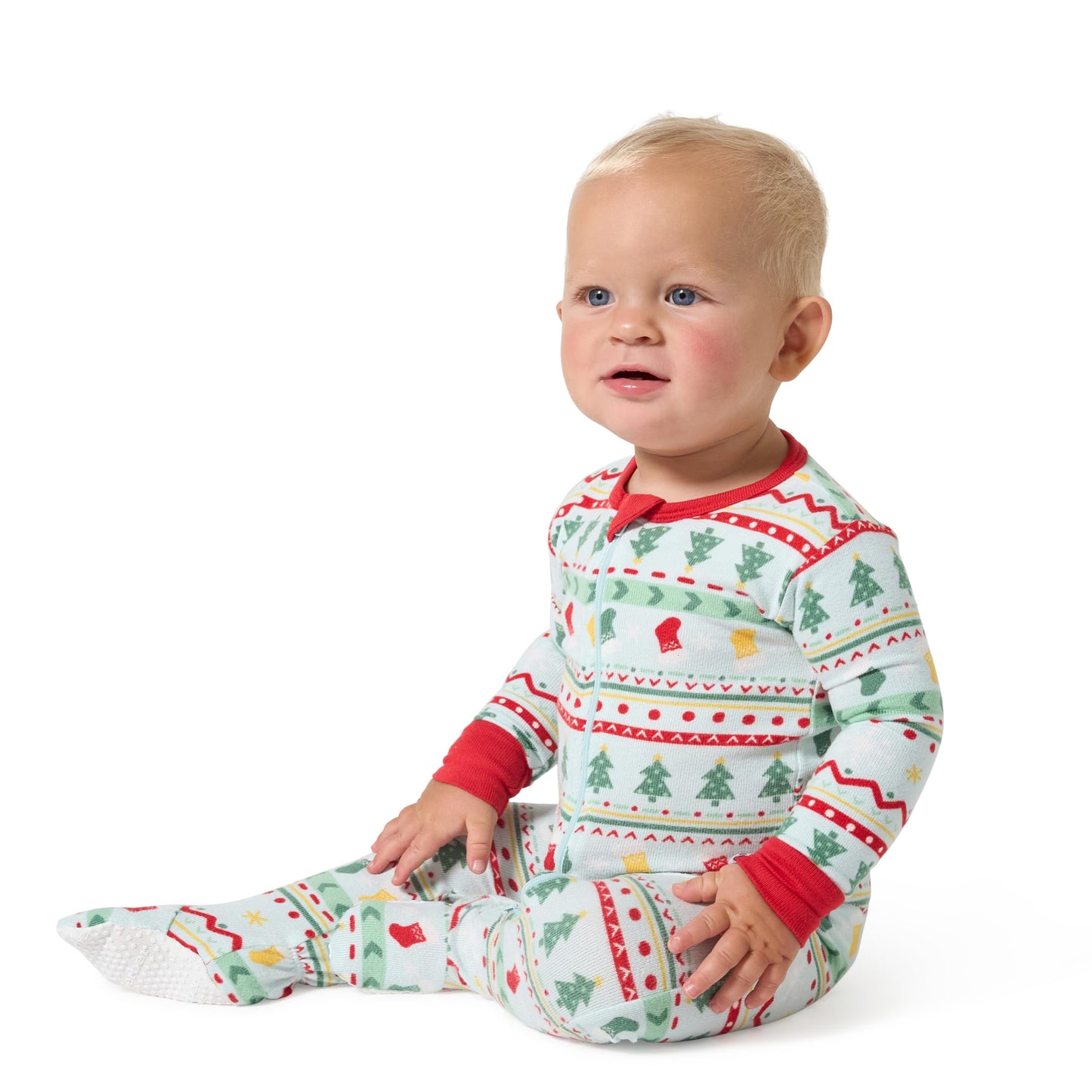 Gerber Unisex Baby Toddler 1-Piece Holiday Family Matching Pajamas, Oh What Fun Fairisle