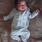 Owlivia Organic Cotton Baby Boy Girl Zip Up Sleep N Play, Footless, Long Sleeve(Newborn, Gray Rabbit)