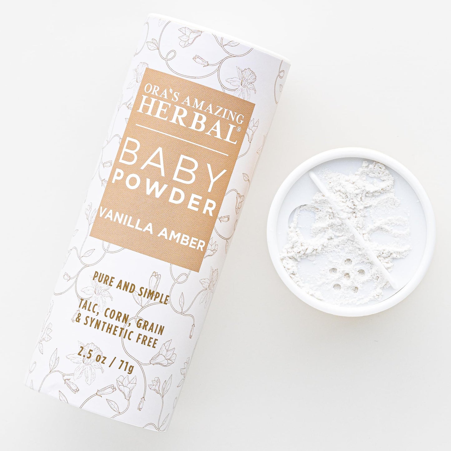 Ora'S Amazing Herbal, Talc Free Baby Powder, Cornstarch Free Clay Based Powder, Real Vanilla Amber Natural Scent