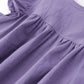 Lyxiof Toddler Baby Girl Cotton Linen Dress Ruffle Sleeve Halter Sleeveless Kids Casual Dresses Dark Purple 130Cm