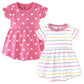 Hudson Baby Infant And Toddler Girl Cotton Dresses Candy Stripes, 2 Toddler