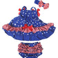 Petitebella Patriotic Stars Striped Swing Top Bloomer Baby Outfit Nb-24M (0-12Months) Blue