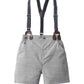 Baby Boys Gentleman Outfits Suits, Infant Short Shirt+Bib Pants+Bow Tie Overalls Clothes Set,3-6M