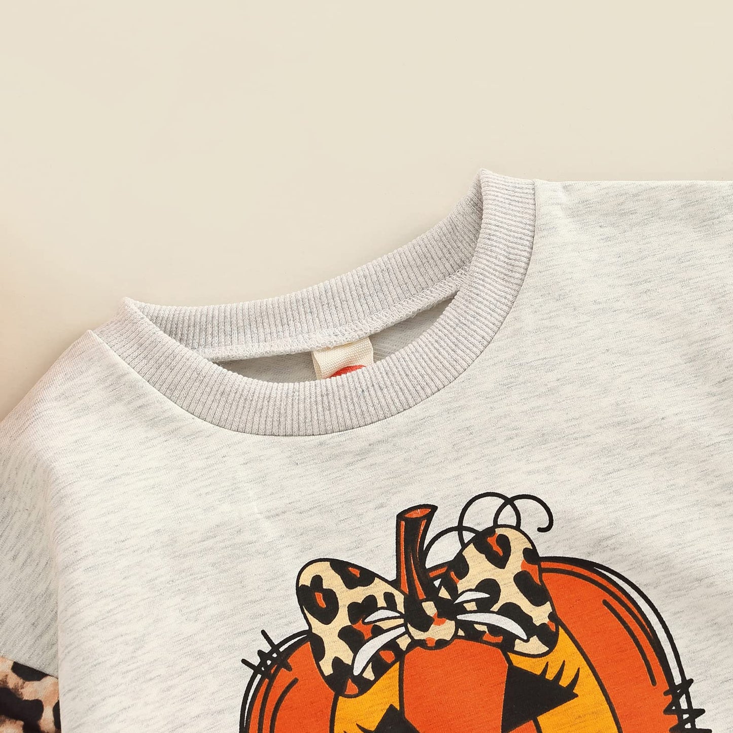 Lamuusaa Newborn Baby Girl Boy Halloween Outfits Long Sleeve Pumpkin Romper Sweatshirt Oversized Sweater Fall Tops