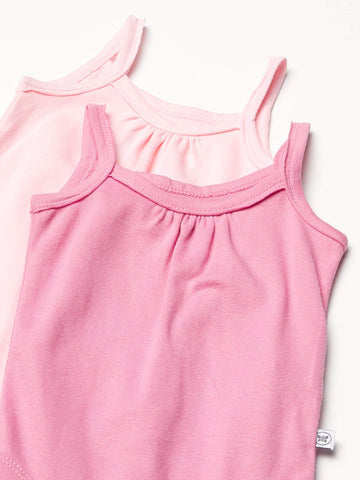 Honestbaby 5-Pack Organic Cotton Cami Bodysuits, Pink Ombre, Preemie