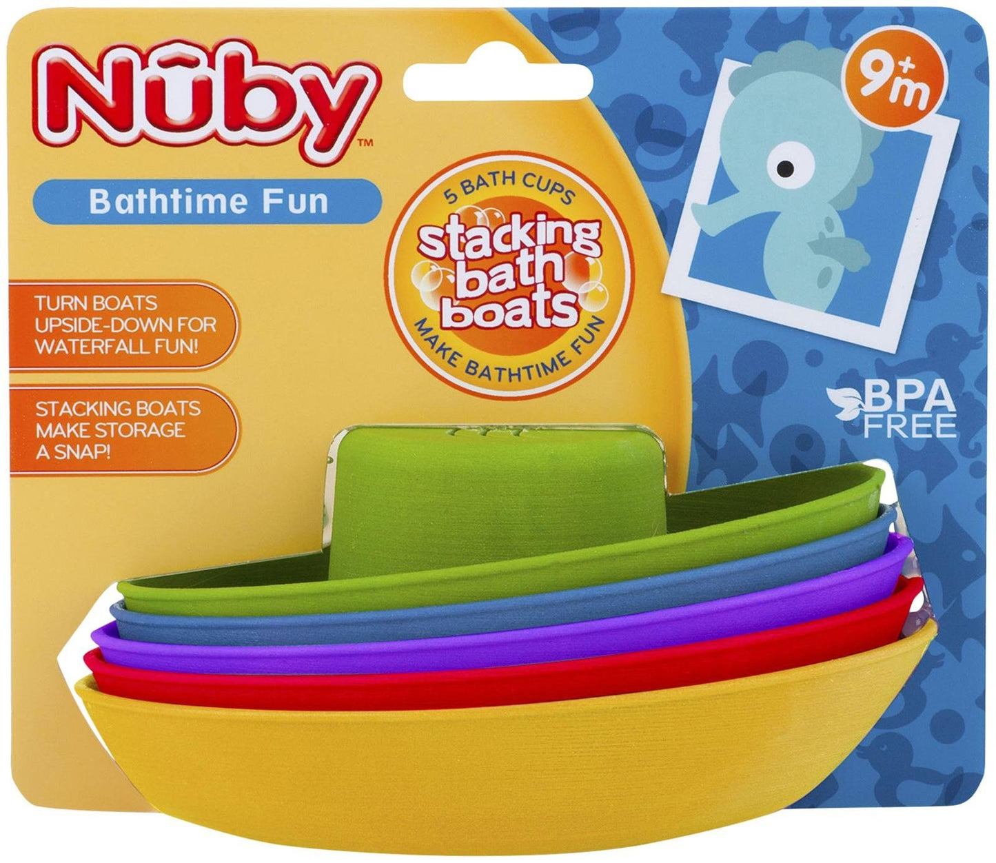 Nuby 5-Pack Stacking Bath Boats