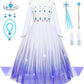 Aoiviss Girls Princess Costumes Snow Queen Princess Dresses Fancy Dress Up Clothes For Halloween Snow Party Cosplay, White
