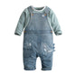 Lvyinli Cute Baby Boy Clothes Suit Toddler Boys' Striped Long Sleeve T-Shirt+Denim Overalls Jumpsuit Pants Outfits Sets (9-15 Mo