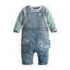 Lvyinli Cute Baby Boy Clothes Suit Toddler Boys' Striped Long Sleeve T-Shirt+Denim Overalls Jumpsuit Pants Outfits Sets (9-15 Mo