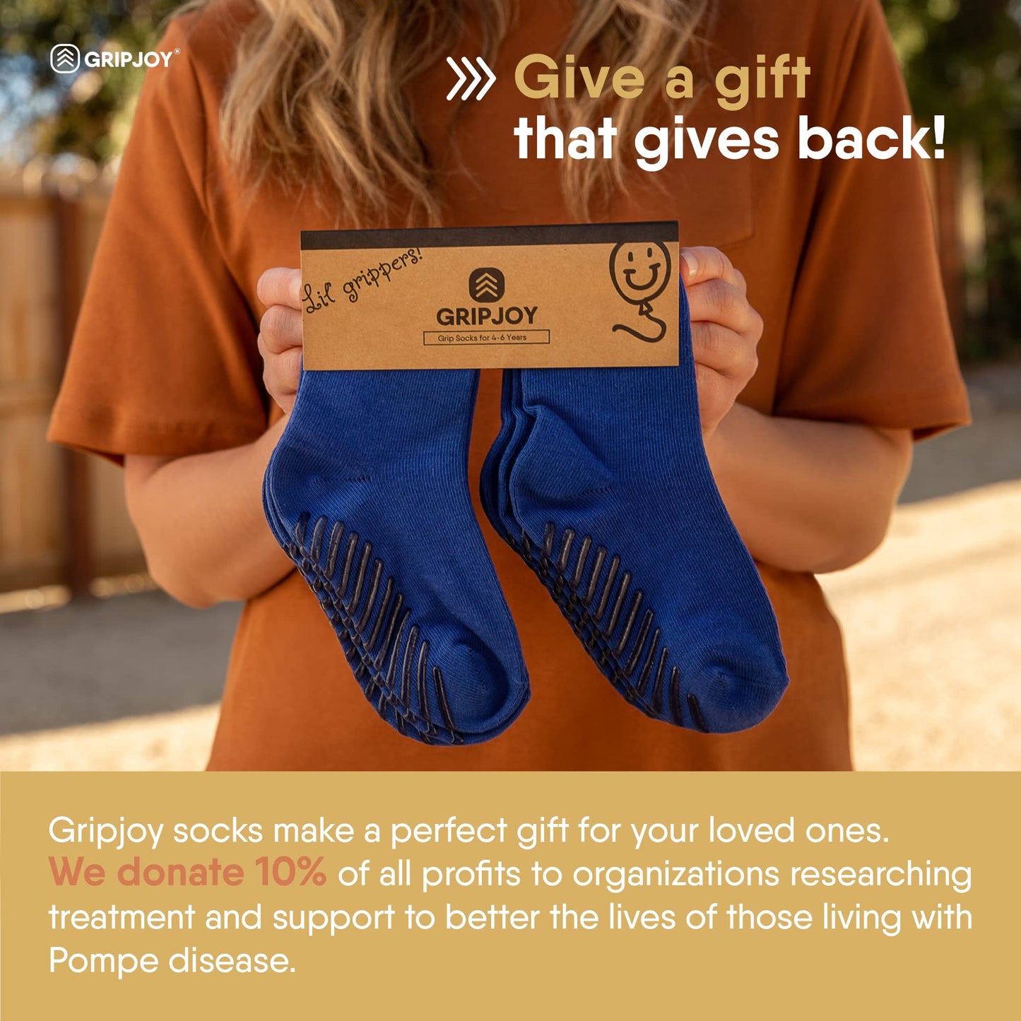 Gripjoy Toddler Socks With Grippers - Non Slip Socks For Kids - Toddler Grip Socks - 2T-4T - Blue - 4 Pairs