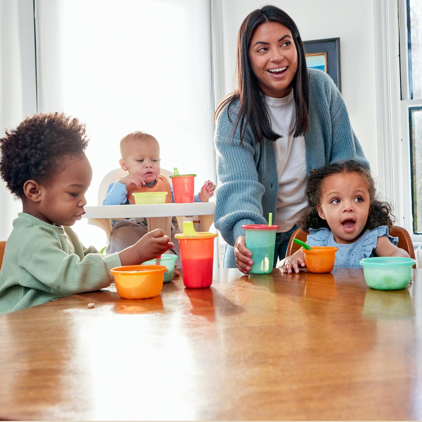 The First Years Take & Toss Toddler Straw Cups - Spill Proof Toddler Sippy Cups With Snap On Lids And Straws - Toddler Feeding S