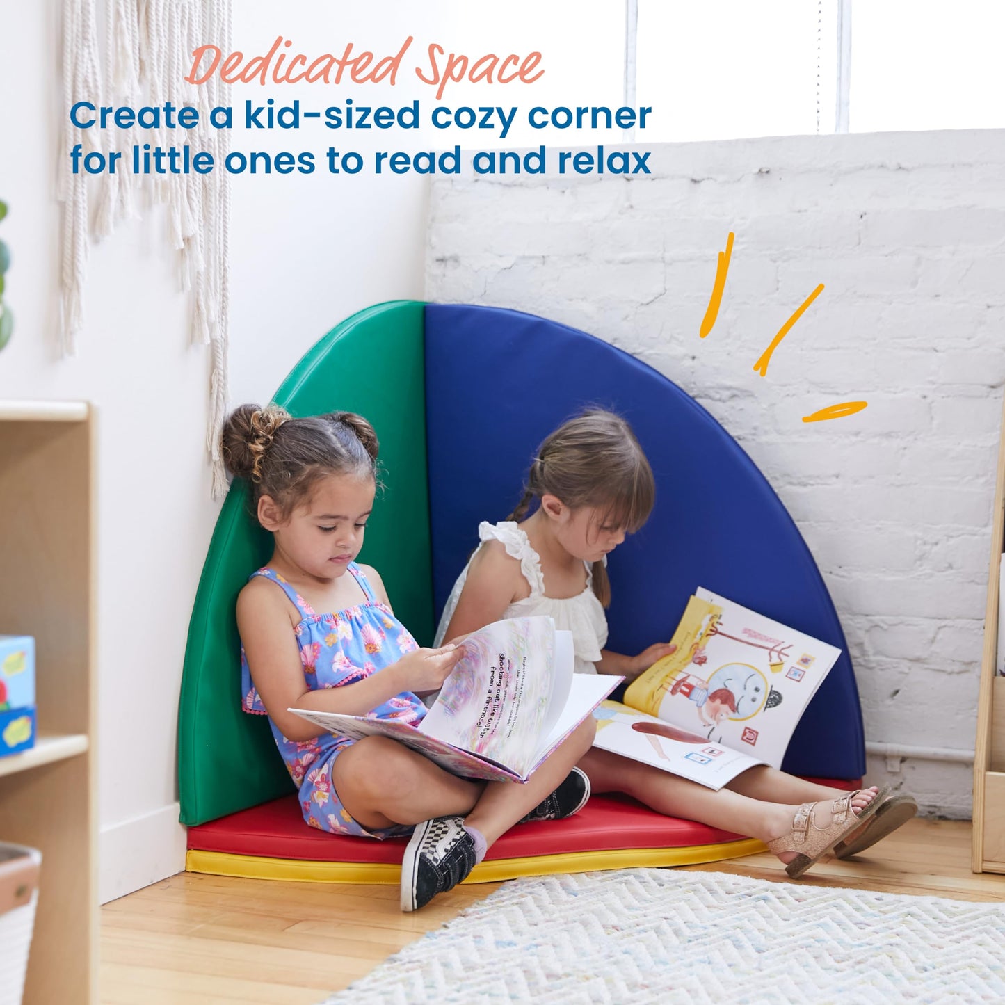Ecr4Kids Softzone All-Around Activity Mat, Reading Nook, Assorted, 4-Piece