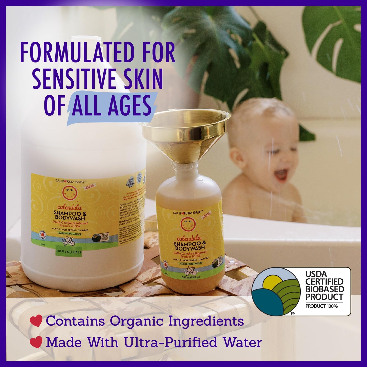 California Baby Calendula Shampoo And Body Wash | 100% Plant-Based | Allergy Friendly | Soothing Baby Soap And Toddler Shampoo F