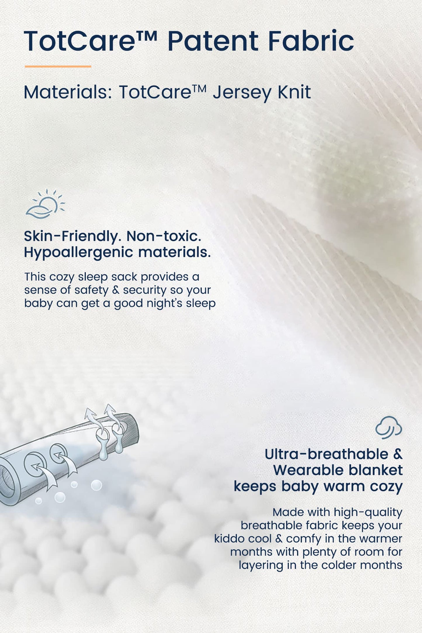 TotAha Light Sleep Sack 6-12 months 3 Pack, Breathable, Buttery Soft Wearable Blanket Baby Sleeping Bag with 2-way Zipper
