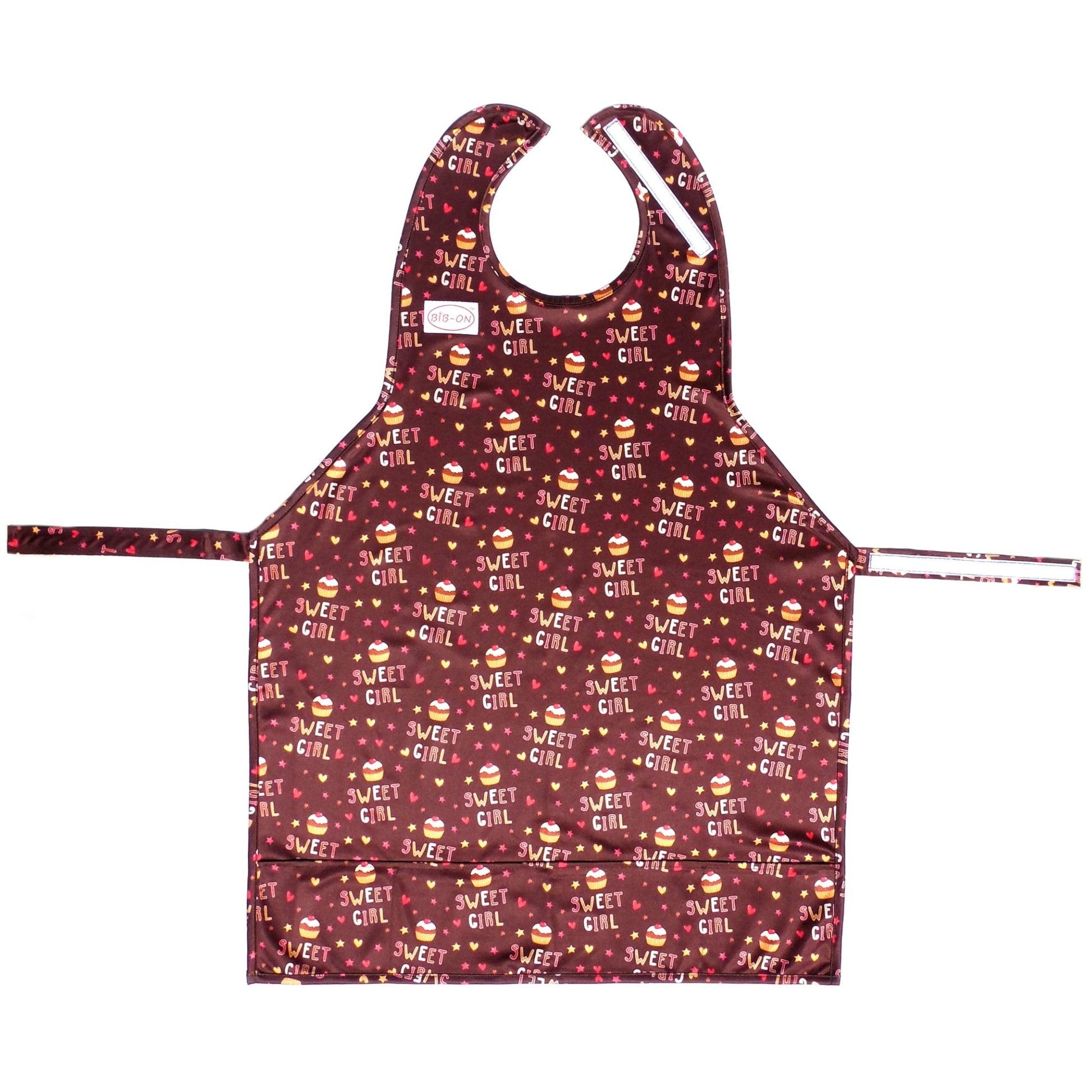 Bib-On Xl, Full-Coverage Bib And Apron Combination For Toddler, Kids Ages 3 And Up. (Sweet Girl Cupcake)