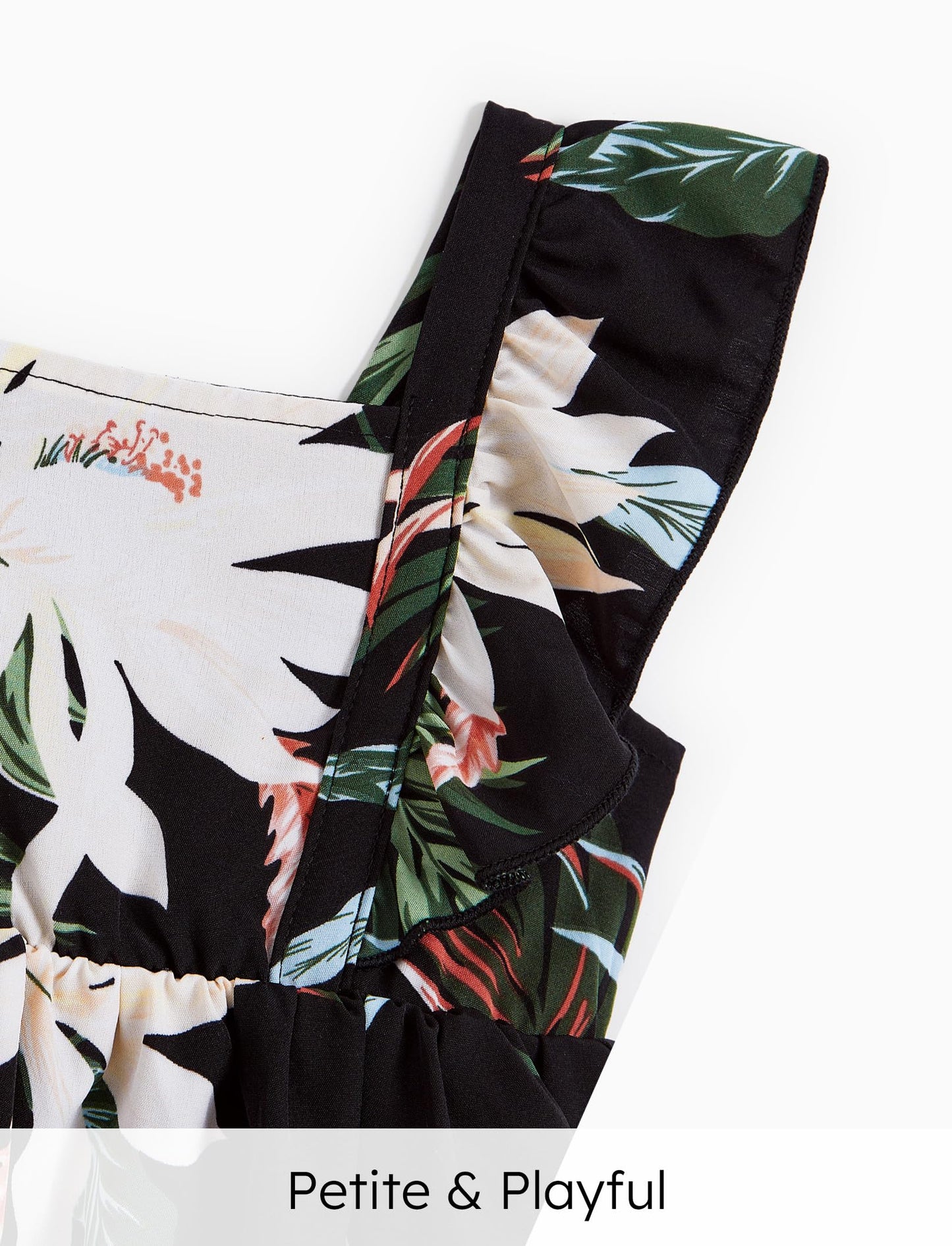 Patpat Matching Family Floral Outfits - Mommy And Me Hawaiian Dress Matching Set Tropical Palm Newborn Dress Leaf Print Halter N