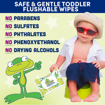 Flushable Wipes For Baby And Kids By Kandoo, Sensitve And Unscented Formula, Hypoallergenic Potty Training Wet Cleansing Cloths