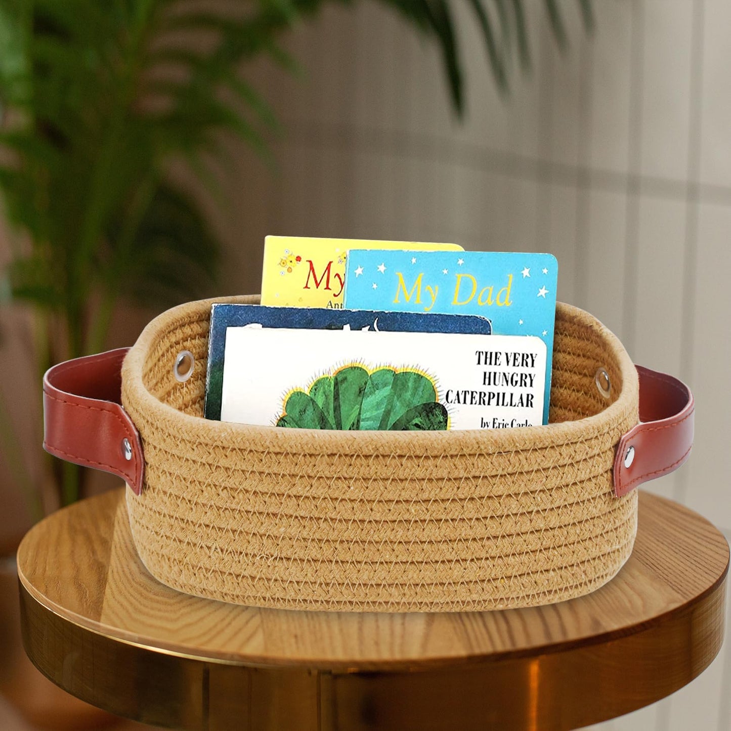 Abenkle Small Storage Basket, Baby Basket, Cute Tiny Cotton Rope Woven Basket,Shelf Basket, Boho Decorative Toy Dog Cat Basket F