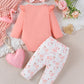 Fullfamous Baby Girl Clothes Gifts Outfits,Fall Winter Long Sleeve Romper And Pant Set Little Swan 18-24 Months