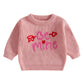 Nokpsedcb Baby Girl Cute Long Sleeve Heart Flowers Embroidery Oversized Sweater Toddler Valentine Outfit (Pink Be Mine, 6-12 Mon