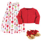 Little Treasure Baby Girls' Cotton Cardigan, Dress And Shoe, Glitzmas, 9-12 Months