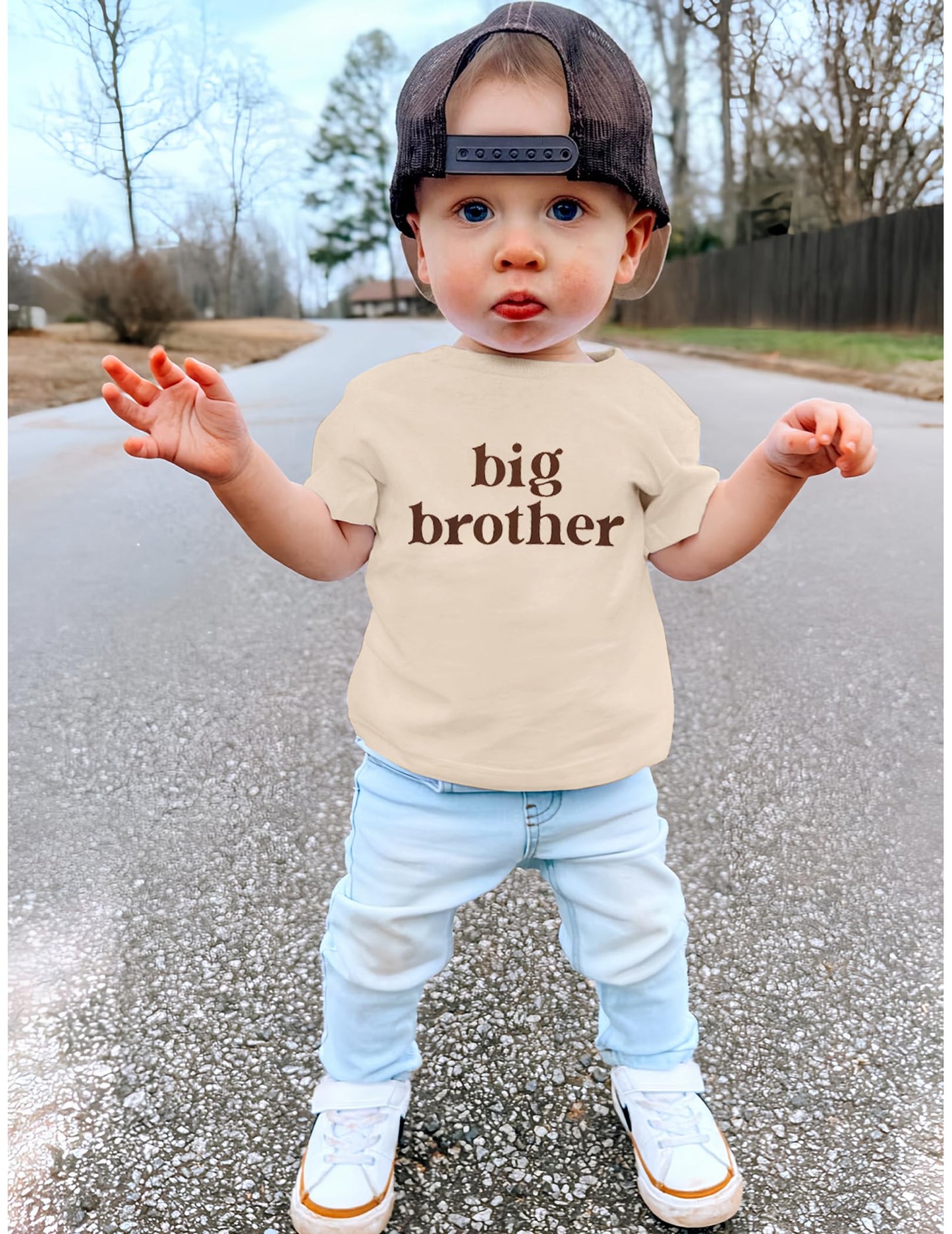 Sanixjoo Big Brother Shirt For Toddler Promoted To Best Big Brother Announcement Baby Boys Summer Short Sleeve Clothes(Light Kha