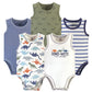 Touched By Nature Unisex Baby Organic Cotton Bodysuits, Bold Dinosaurs, 9-12 Months