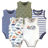 Touched By Nature Unisex Baby Organic Cotton Bodysuits, Bold Dinosaurs, 9-12 Months