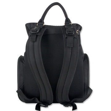 Modern Quilted Diaper Bag Backpack And Multipurpose Travel Drawstring Baby Bag - 3 Piece Set (Black)