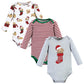 Hudson Baby Unisex Baby Cotton Long-Sleeve Bodysuits, Christmas Dog, 3-6 Months