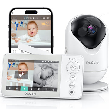 Dr.Care Vistaview Lite Rb Smart Wifi Baby Monitor - 4    720P Split Screen & 1080P Camera App Control, Motion Alerts, 2500Mah Re