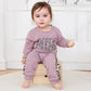 Kupretty Baby Girl Fall Winter Clothes Toddler Outfit Letters Graphic Crewneck Sweatshirts Joggers Pants Set (Purple, 6-12 Month