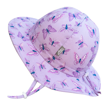 Jan & Jul Adjustable Floppy Toddler Sun-Hats For Girls With Brim (L: 2-5 Years, Butterfly)