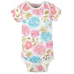 Gerber Baby Girls' 4-Pack Short Sleeve Onesies Bodysuits, Princess Pink, Newborn