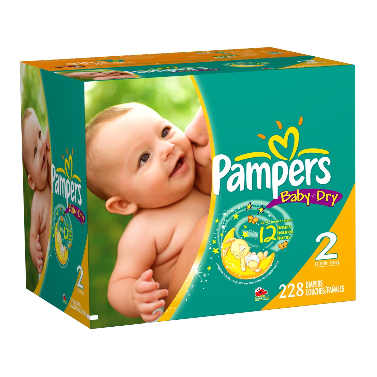 Pampers Baby Dry Diapers Economy Plus Pack, Size 2, 228 Count