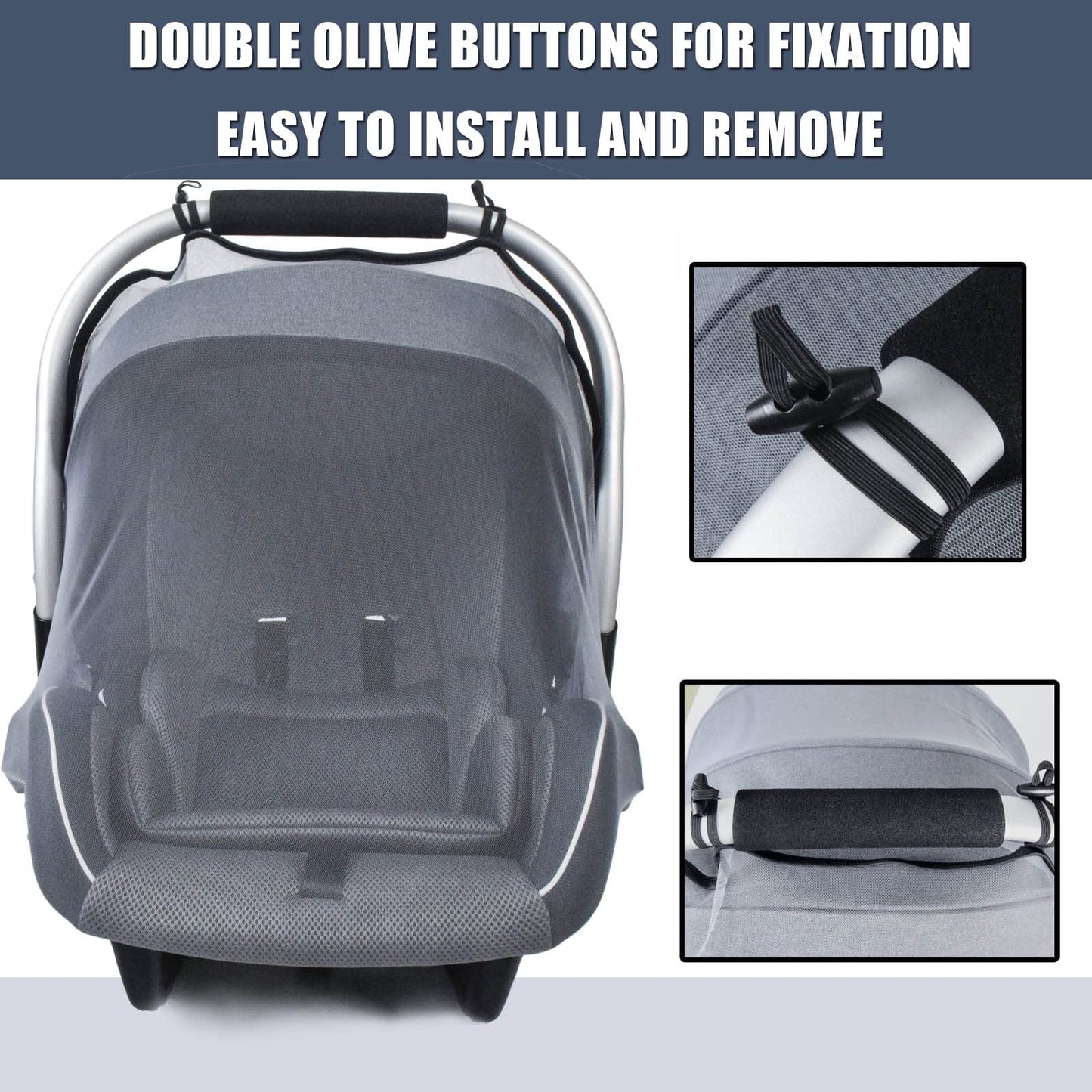 Mosquito Net For Baby Car Seats, Infant Stroller And Bassinets, Infant Car Seat Insect Mesh Net,Breathable,Easy Fitting, Portabl