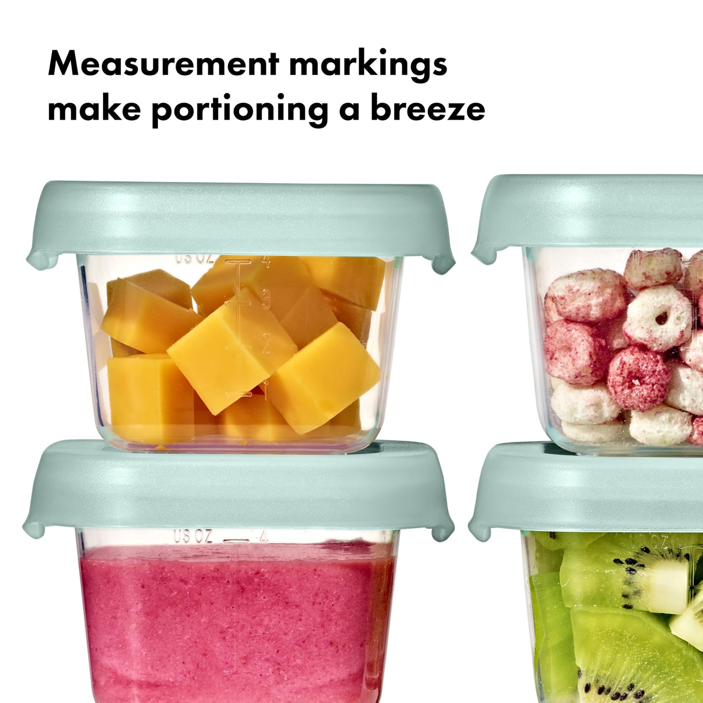 Oxo Tot Baby Blocks Food Storage Containers (4 Oz.) - Opal
