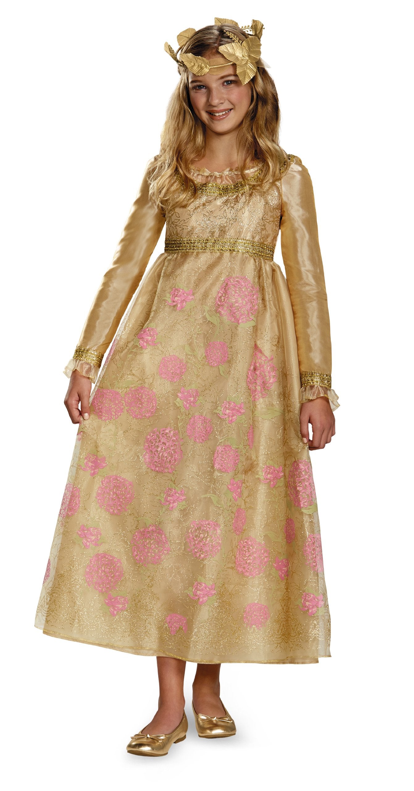 Disguise Disney Maleficent Movie Aurora Coronation Gown Girls Prestige Costume, Medium/7-8
