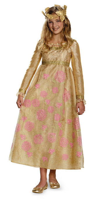 Disguise Disney Maleficent Movie Aurora Coronation Gown Girls Prestige Costume, Medium/7-8